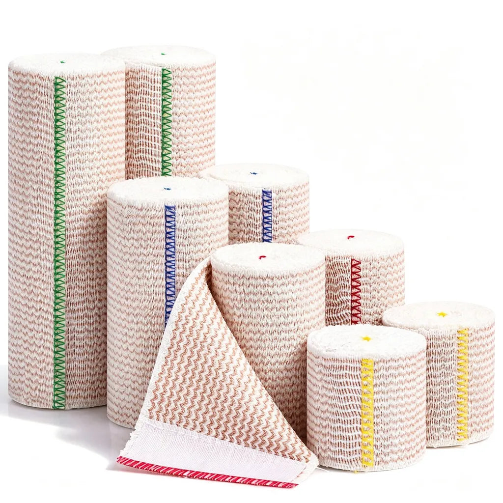 Premium 8 Pack Elastic Bandage Wrap (2x2", 2x3", 2x4", 2x6"), Compression Wrap Bandage for Legs, Ankle, Knee, Tummy, Body, Latex-Free, Lymphedema Wraps for Legs