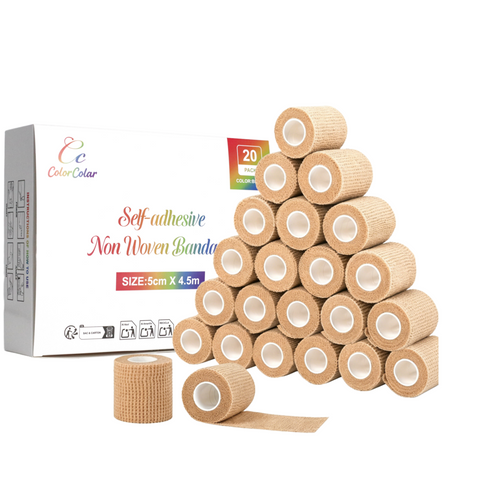 20 Pack Self Adhesive Bandage Wrap, Elastic Cohesive Bandage Wrap, Color Athletic Tape, Vet Wrap, Ankle Tape