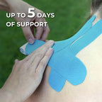 Grunda Kinesio Tape – 3 Rolls, Sports Tape, 5 m x 5 cm, Waterproof and Elastic Kinesiology Tape, Muscle Protection for Joints, Kinesiology Plaster, Black+Blue+Pink