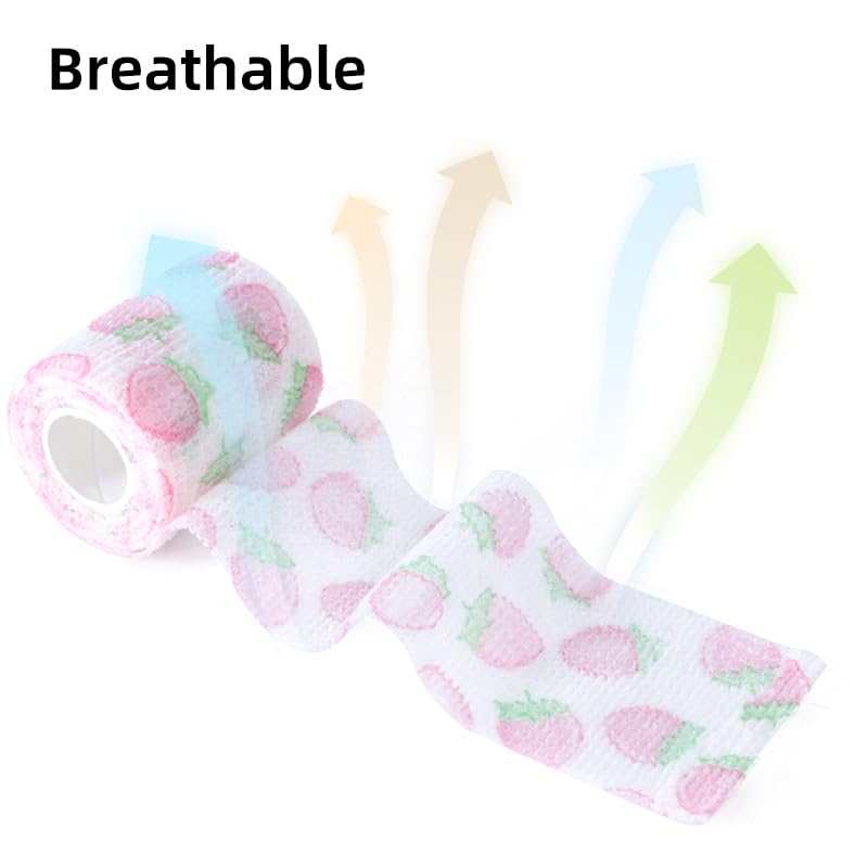 ColorColar 12 Rotoli Benda Elastica Coesiva 5cm x4.5m, Bendaggio Adesiva Coesiva Nastro Bendaggio Sportivo Non Tessuto Autoadesivo Benda Salvapelle Fasciature per Mani, Piedi, Ginocchia