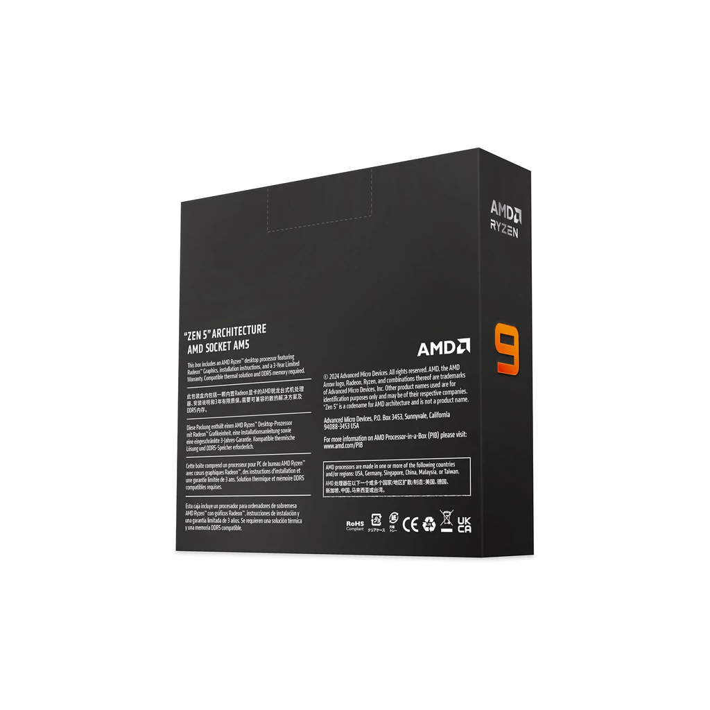 AMD Ryzen 9 9950X processor 4.3 GHz 80 MB L2 & L3 Box