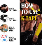 Grunda Kinesio Tape – 3 Rolls, Sports Tape, 5 m x 5 cm, Waterproof and Elastic Kinesiology Tape, Muscle Protection for Joints, Kinesiology Plaster, Black+Blue+Pink