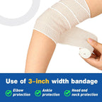 Premium 8 Pack Elastic Bandage Wrap (2x2", 2x3", 2x4", 2x6"), Compression Wrap Bandage for Legs, Ankle, Knee, Tummy, Body, Latex-Free, Lymphedema Wraps for Legs