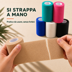 6 Rotoli di Bende Elastiche Coesive Colorate 10 cm × 4,5 m – Fasce Autoadesive per Sport, Ginocchia, Gambe, Gomiti e Animali