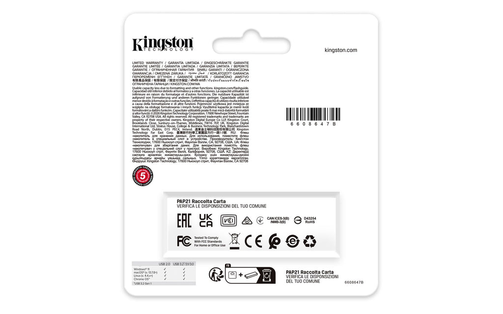 Kingston Technology DataTraveler 64GB Portable USB 3.2 Gen 1 Exodia Black