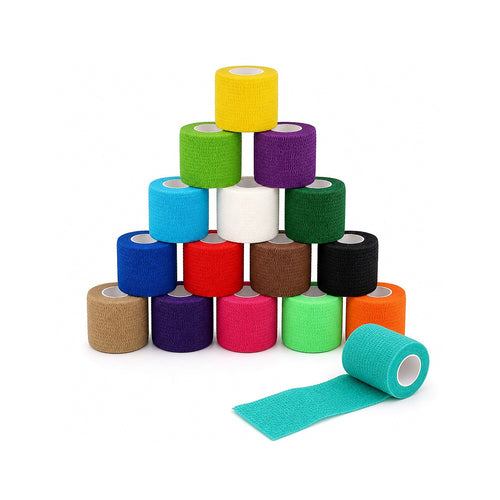 16 bende elastiche coesive ColorColar multicolore da 5 cm x 4,5 m