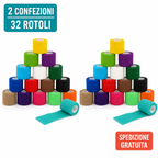 Bende coesive ColorColar multicolore, 2 confezioni, 32 rotoli da 5 cm x 4,5 m