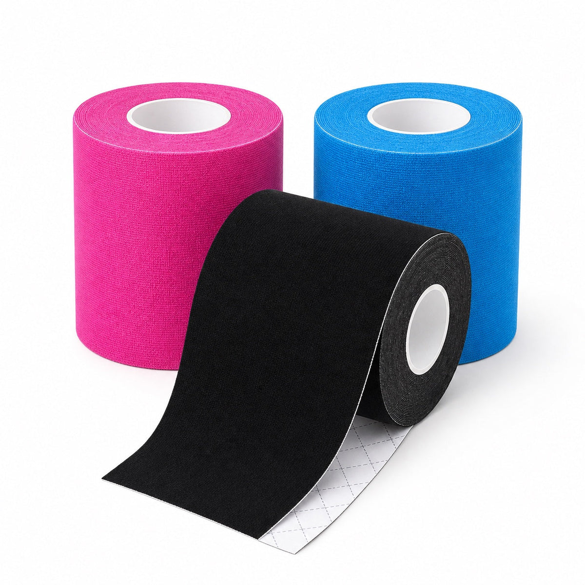 Kinesio Tape ColorColar, 3 rotoli nero blu e rosa da 5 cm x 5 m