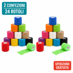 Bende coesive ColorColar colori assortiti, 2 confezioni, 24 rotoli da 5 cm x 4,5 m