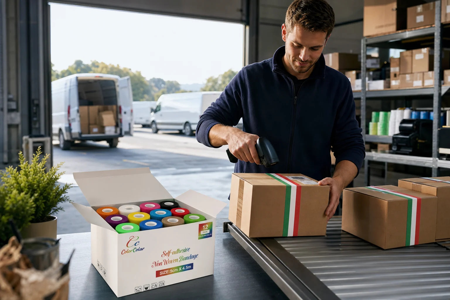 Ordine ColorColar preparato e scansionato in un magazzino italiano